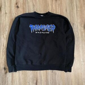 Thrasher Jagged Logo Crewneck sweatshirt in black - size medium mens